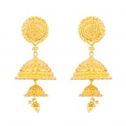 أقراط جومخة ذهبية تقليدية من الذهب عيار 22 قيراط أقراط جومخة ذهبية تقليدية من الذهب عيار 22 قيراط