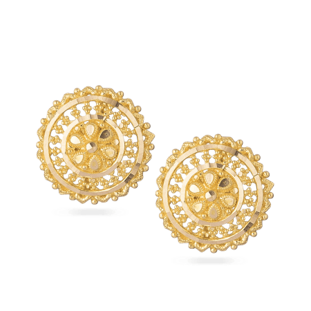 Classic Floral Filigree Earrings in 22ct Gold Classic Floral Filigree Earrings in 22ct Gold