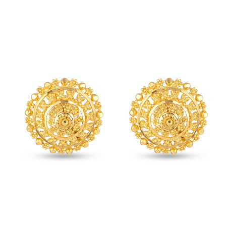 22 Carat Gold stud Earring with filigree design 22 Carat Gold stud Earring with filigree design