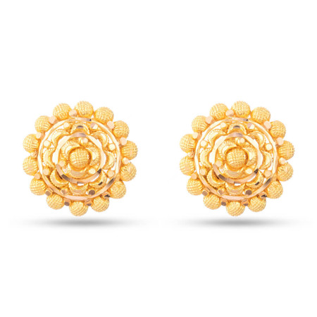 22 Carat Gold Flower Inspired Stud 22 Carat Gold Flower Inspired Stud