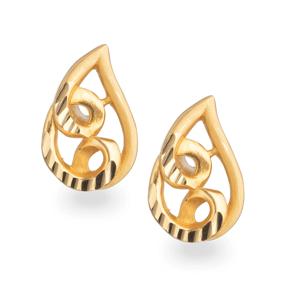 22 Ayar Altın Çiy Damlası Saplama Küpe 22 Ayar Altın Çiy Damlası Saplama Küpe