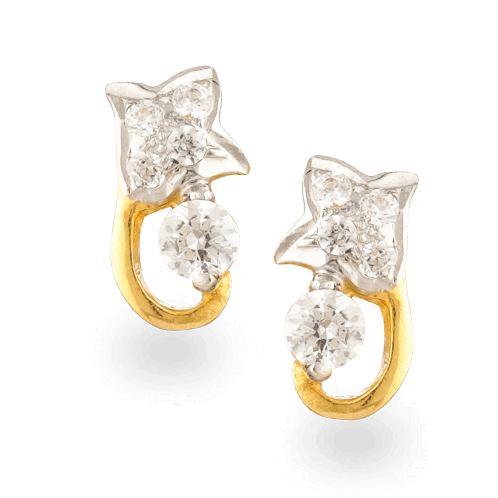 أقراط مرصعة بحلقة ذهبية على شكل نجمة CZ عيار 22 قيراط أقراط مرصعة بحلقة ذهبية على شكل نجمة CZ عيار 22 قيراط