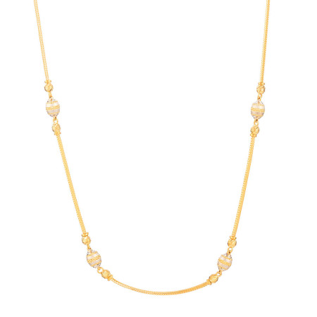 22ct Gold Choker Chain with Rhodium Ball Detailing 22ct Gold Choker Chain with Rhodium Ball Detailing