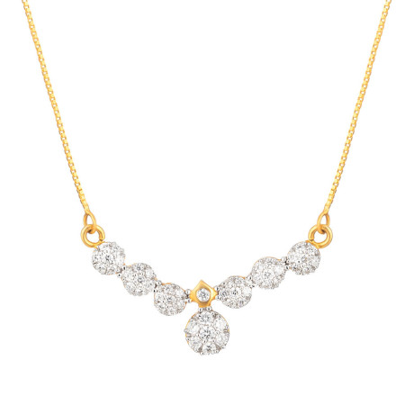 CZ Cluster Pendant Choker in 22ct Gold CZ Cluster Pendant Choker in 22ct Gold