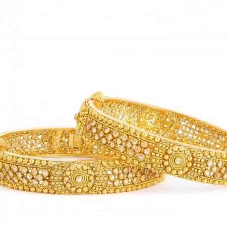 22ct Gold Single Polki Kada (22420)