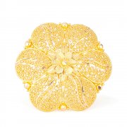 خاتم من الذهب عيار 22 قيراط من الذهب الكبير المزخرف بالزهور خاتم من الذهب عيار 22 قيراط من الذهب الكبير المزخرف بالزهور