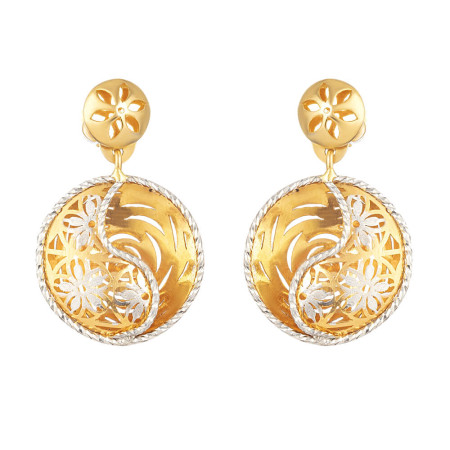22 Carat Gold Earring With Rhodium Finish 22 Carat Gold Earring With Rhodium Finish