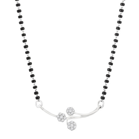 18ct White Gold Single Chain Diamond Mangalsutra