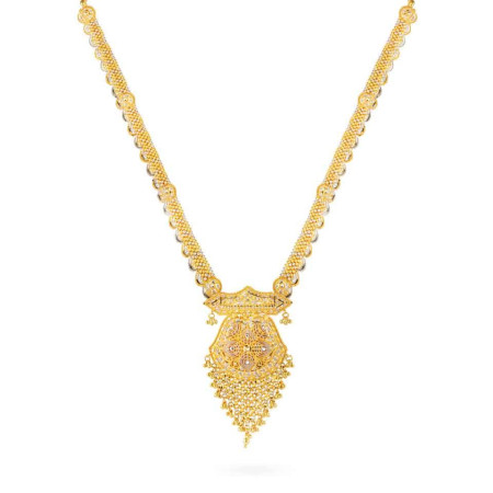 Jali V-Cascade Pendant Necklace in 22ct Gold