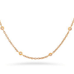 Anusha 22ct Gold Kette mit Polki Steinen in 22 Zentimeter