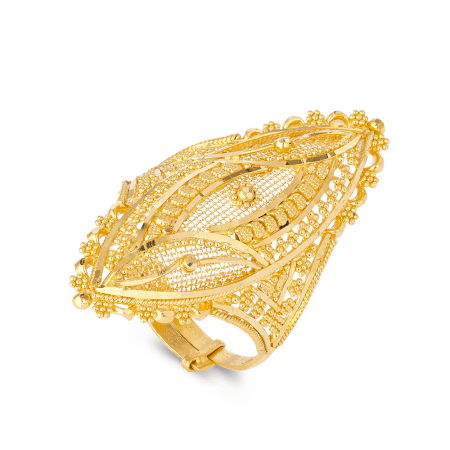 22ct Gold Grand Leaf Filigree Ring 22ct Gold Grand Leaf Filigree Ring