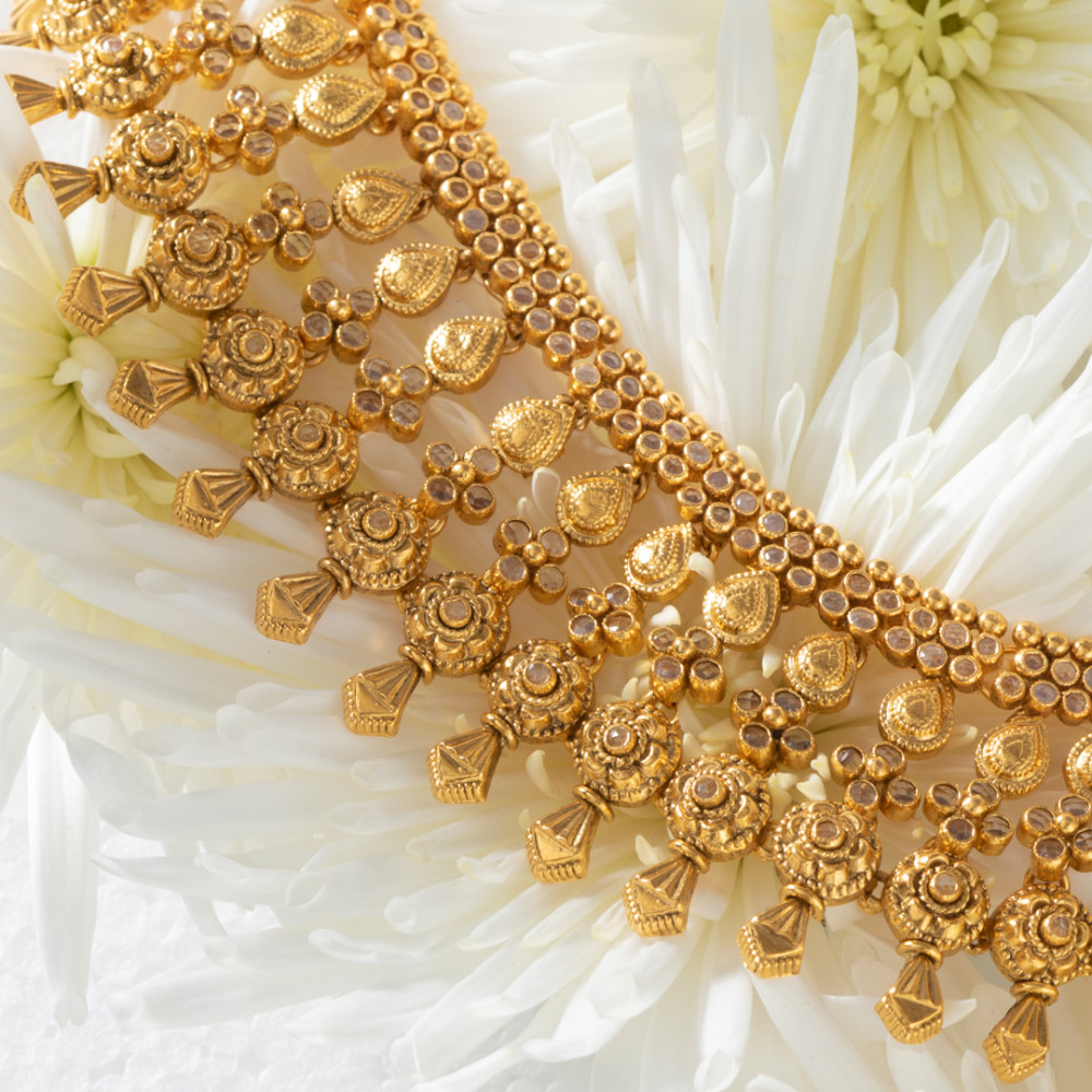 22 Karat Gold Polki Royale Halskette 22 Karat Gold Polki Royale Halskette