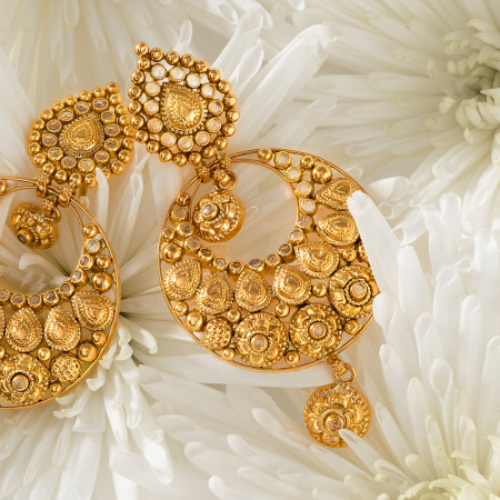 22ct Gold Antique Polki Earrings – Armari Collection