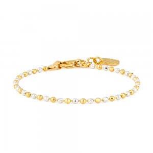 22ct Gold Bead Bracelet with Rhodium Baby Bracelet