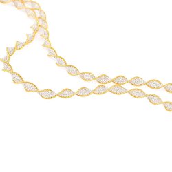 Halskette aus 22 Karat Gold mit gedrehtem Rhodium-Finish