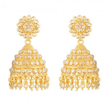 Diya 22ct Gold Uncut Polki Diamond Bridal Earring Diya 22ct Gold Uncut Polki Diamond Bridal Earring