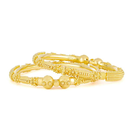 22ct Gold Heritage Jali Motif Bangles (Pair) 22ct Gold Heritage Jali Motif Bangles (Pair)