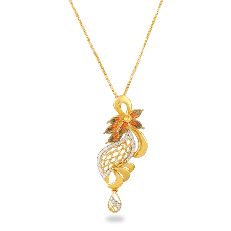 22ct Gold CZ Enamel Pendant