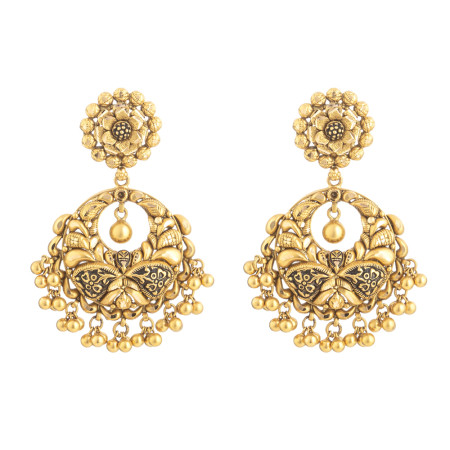 22ct Gold Antique Chandbali Earrings 22ct Gold Antique Chandbali Earrings