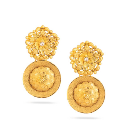 22 Carat Polki Diamond Gold Earrings
