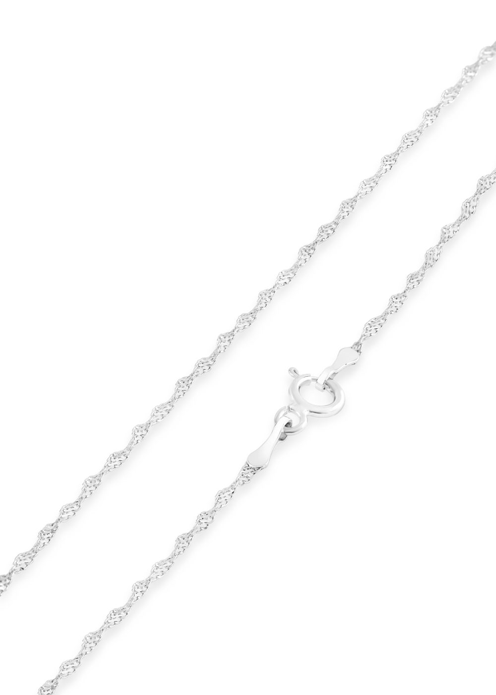 ذهب أبيض عيار 18 قيراط | سلسلة متموجة | 18 بوصة | 1.3 ملم ذهب أبيض عيار 18 قيراط | سلسلة متموجة | 18 بوصة | 1.3 ملم