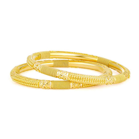 22ct Gold Contemporary Jali Section Bangles (Pair) 22ct Gold Contemporary Jali Section Bangles (Pair)