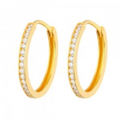 22ct Gold Ladies CZ Hoop Earrings
