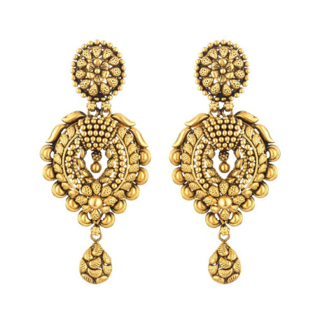 22 Carat Gold Antique Finish Earring 22 Carat Gold Antique Finish Earring