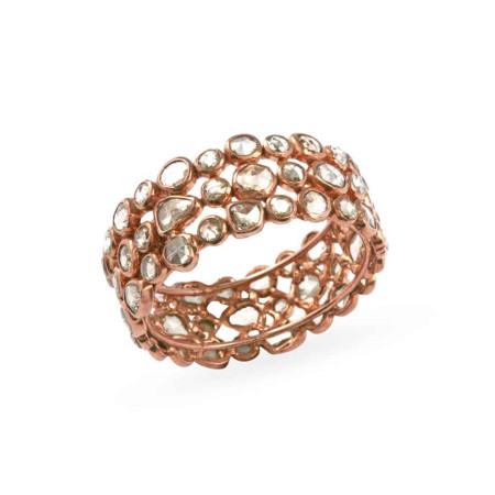 Diya 18ct Rose Gold Polki Mosaic Ring