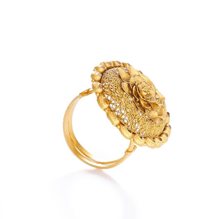 22ct Gold Bridal Ring With Antique Finish 22ct Gold Bridal Ring With Antique Finish