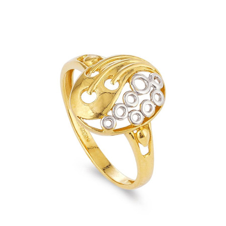 22ct Yellow Gold Ring with Rhodium Polish | Size L 22ct Yellow Gold Ring with Rhodium Polish | Size L