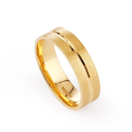22ct Gold Matte Finish Men's Wedding Band