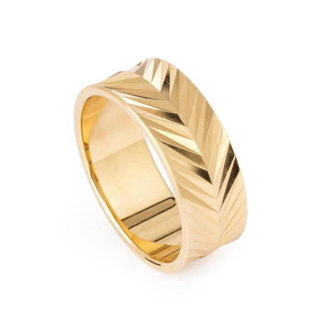 22ct Gold Chevron Cut Band Ring 22ct Gold Chevron Cut Band Ring