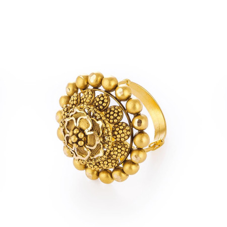 22ct Gold Antique Finish Floral Statement Ring 22ct Gold Antique Finish Floral Statement Ring