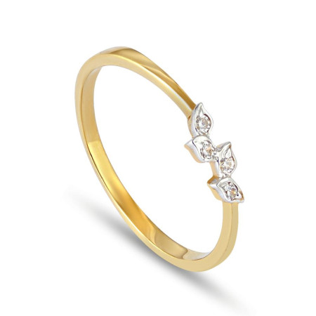 22K Gold Ring With Rhodium Finish