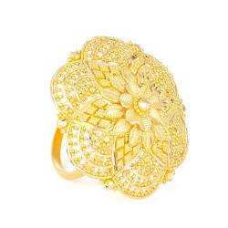 خاتم من الذهب عيار 22 قيراط من الذهب المزخرف بالزهور المزخرفة خاتم من الذهب عيار 22 قيراط من الذهب المزخرف بالزهور المزخرفة