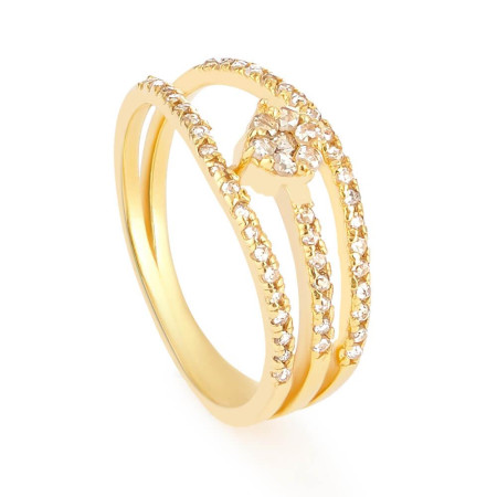 Diya Collection 22ct Gold Diamond Crossover Ring Diya Collection 22ct Gold Diamond Crossover Ring