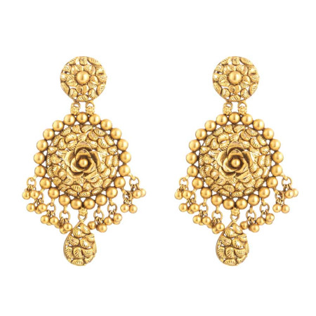 Rosette Beaded Drop Earrings in 22ct Gold Rosette Beaded Drop Earrings in 22ct Gold