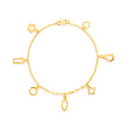 سوار حلية هندسي من الذهب عيار 22 قيراطاً سوار حلية هندسي من الذهب عيار 22 قيراطاً