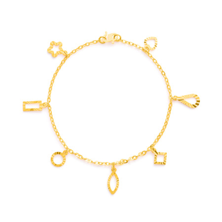 22ct Gold Geometric Charm Bracelet