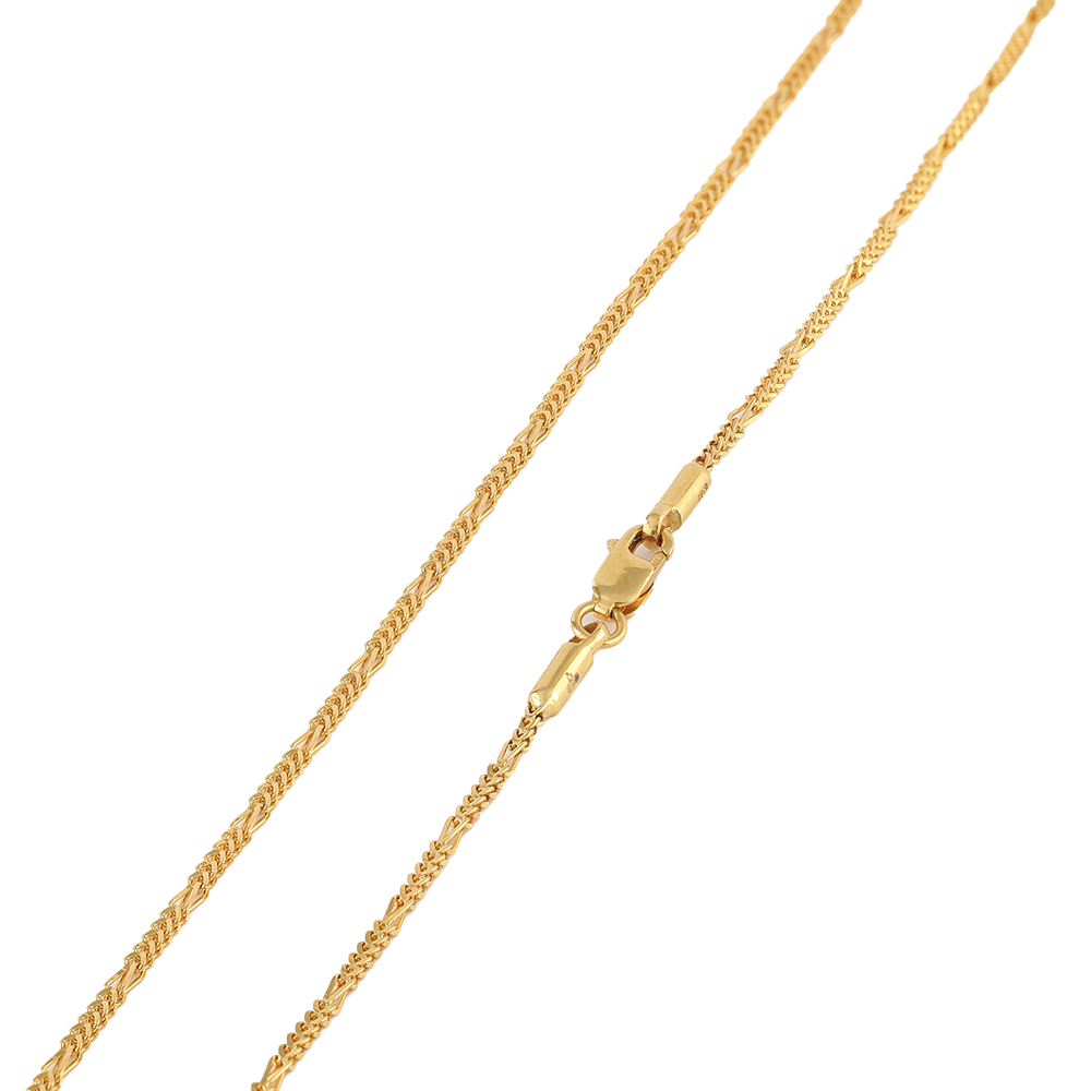 ذهب عيار 22 قيراط | سلسلة فيجارو | 21 بوصة | سُمك 1.4 ملم ذهب عيار 22 قيراط | سلسلة فيجارو | 21 بوصة | سُمك 1.4 ملم