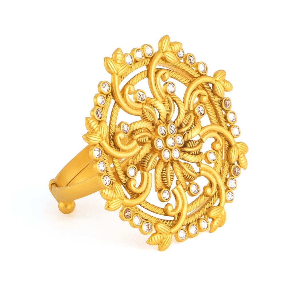 22ct Gold Ring mit synthetischen Polki Steinen