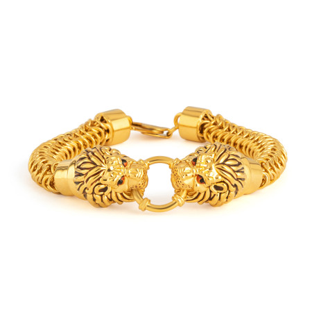 22ct Gold Lion Gents Bracelet