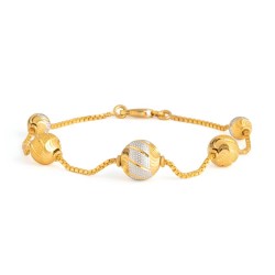 22ct Gold Ladies Bracelet with Rhodium Polish
