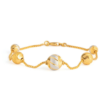 22ct Gold Ladies Bracelet with Rhodium Polish 22ct Gold Ladies Bracelet with Rhodium Polish