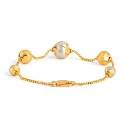 22ct Gold Ladies Bracelet with Rhodium Polish