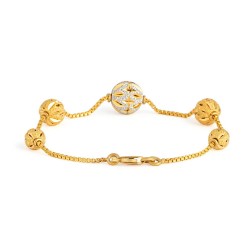 Two-Tone Sparkle Bead Bracelet in 22ct Gold