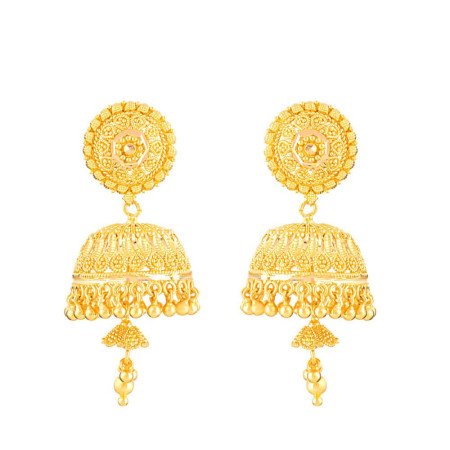 22ct Gold Traditional Bridal Jhumka Earrings