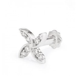 18ct White Gold Nose Pin