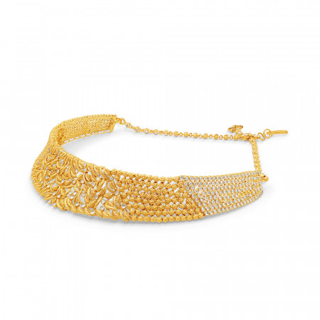 Antikes Polki-Braut-Halsband aus 22 Karat Gold Antikes Polki-Braut-Halsband aus 22 Karat Gold